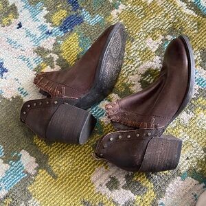 OTBT Brown Leather Ankle Booties